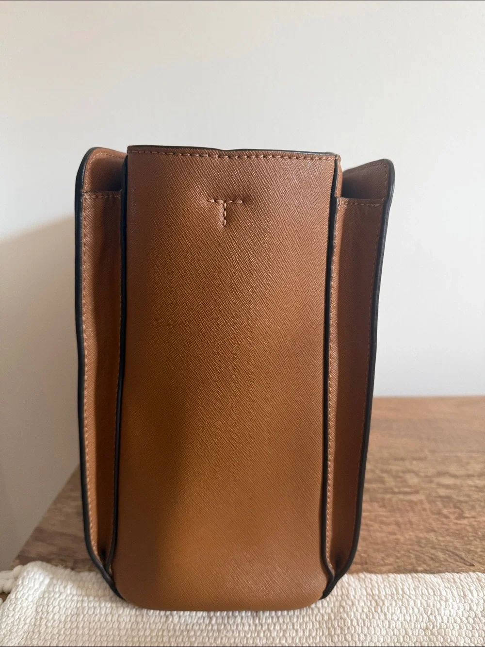 Tory Burch Cognac Saffiano Leather Laptop Tote